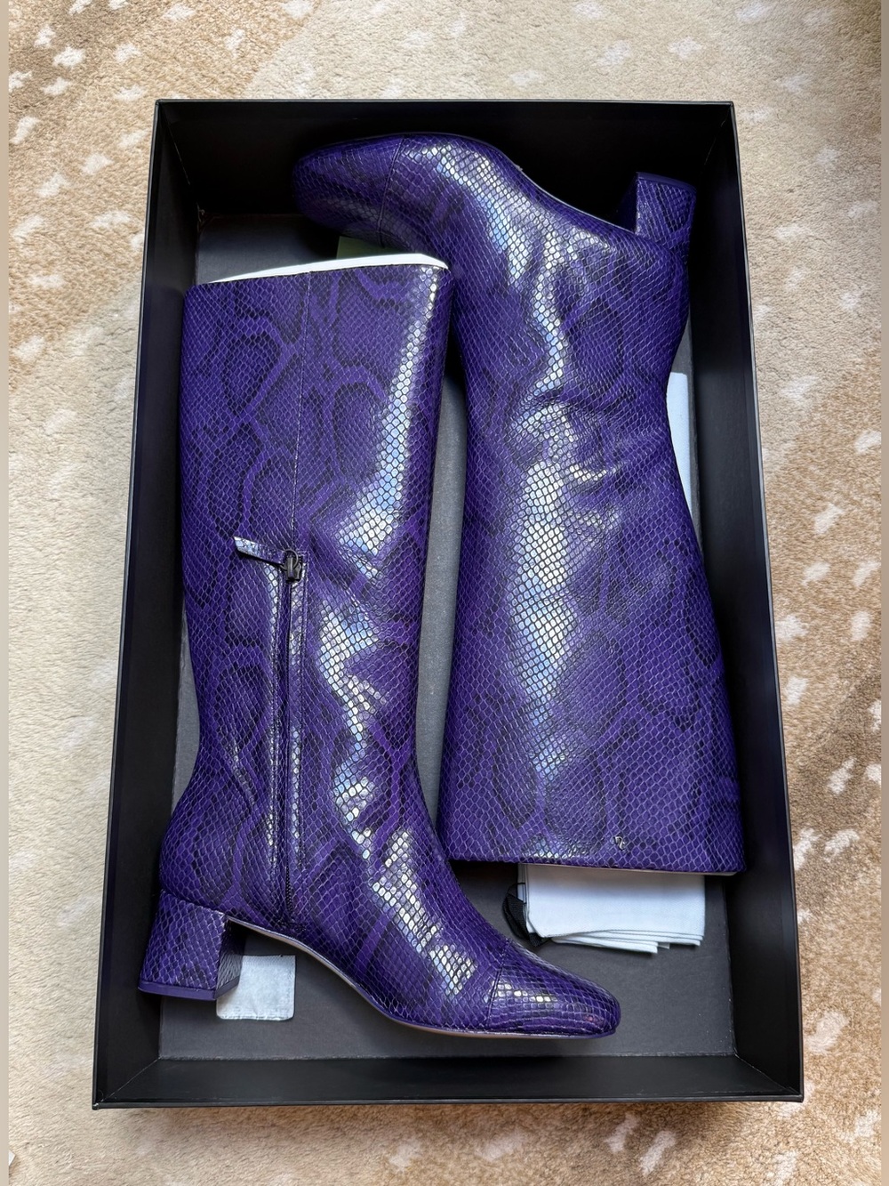 Larroude Edie Python Embossed Boot